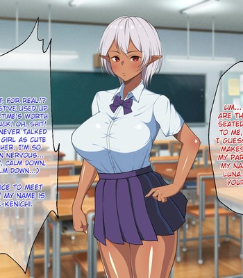 Ryuugakusei wa Kasshoku Bakunyuu Dark Elf! | The Transfer Student Is a Brown-Skinned Dark Elf with Huge Tits! comic porn sex 4