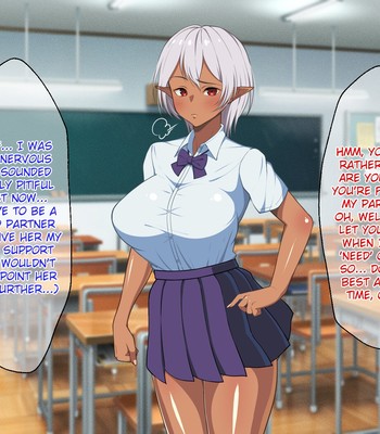 Ryuugakusei wa Kasshoku Bakunyuu Dark Elf! | The Transfer Student Is a Brown-Skinned Dark Elf with Huge Tits! comic porn sex 5