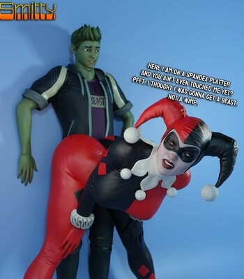 Harley bullies Beast Boy and he proceeds to turn her into a pretzel comic porn sex 2