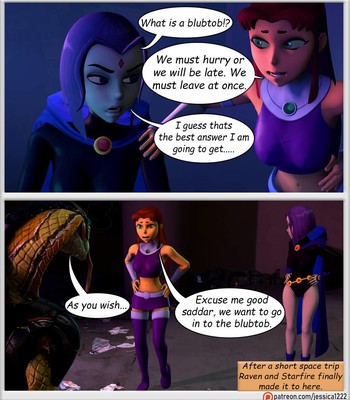 Raven and Starfire and The alien gloryhole [Ongoing] comic porn sex 2