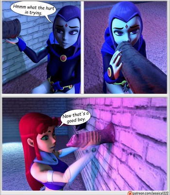 Raven and Starfire and The alien gloryhole [Ongoing] comic porn sex 5