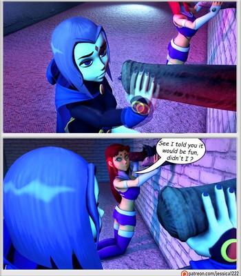 Raven and Starfire and The alien gloryhole [Ongoing] comic porn sex 7