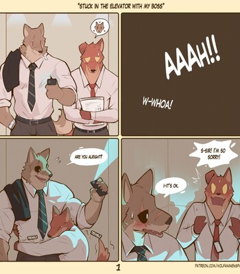 Porn Comics - Stuck in the Elevator with My Boss