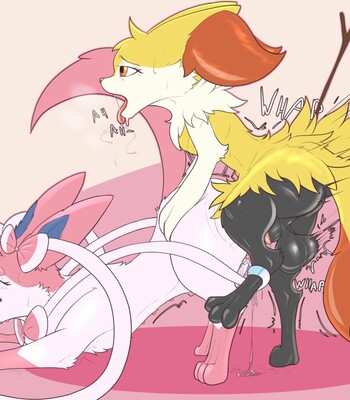 Mischievous Sylveon and Horny Braixen comic porn sex 7