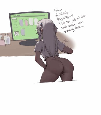 gawr gura looking at her own lewds comic porn sex 2