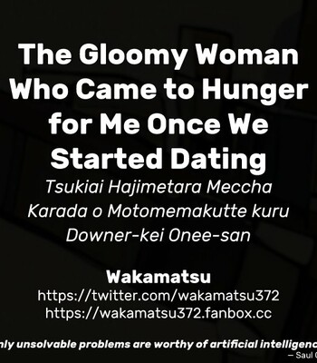 Tsukiai Hajimetara Meccha Karada o Motomemakutte kuru Downer-kei Onee-san | The Gloomy Woman Who Came to Hunger for Me Once We Started Dating comic porn sex 41