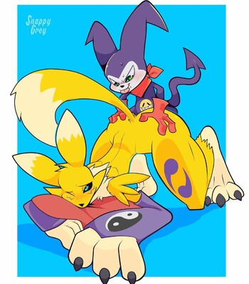 Renamon x Impmon (Digimon) comic porn sex 4