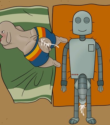 Robot dreams dog in beach getting fuck by robot comic porn sex 4