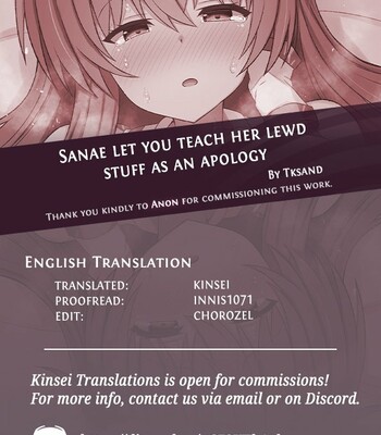 Sanae Let You Teach Her Lewd Stuff as an Apology comic porn sex 10