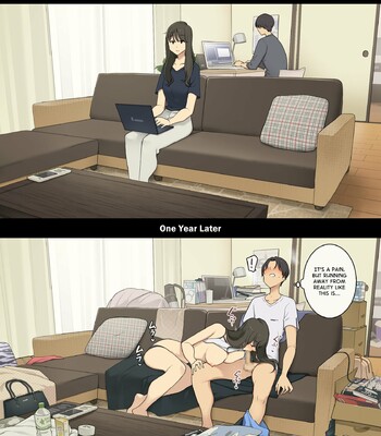 Dousei Seikatsu Ikkagetsume to Ichinen Ato, Asaokite kara Shuushin made no Hikaku | A Day in the Life of a Couple: Their First Month Living Together vs. One Year Later comic porn sex 9