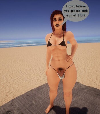 Beach with Futa GF comic porn sex 4