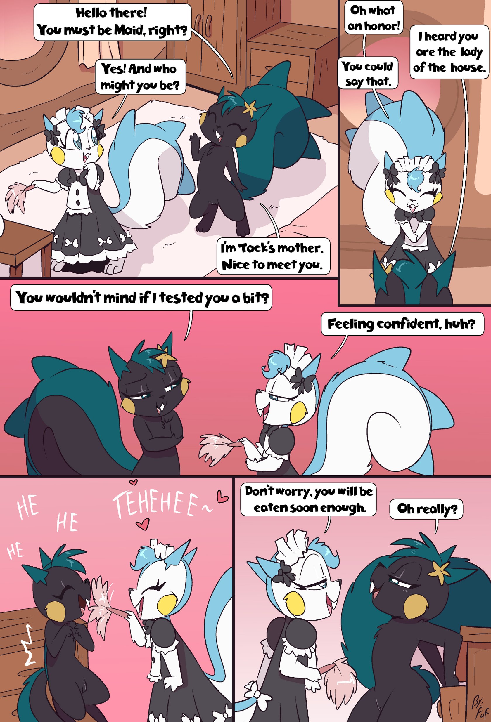 Maid Captions - Fuf] Maid meets Tack's mom (English) comic porn - HD Porn Comics