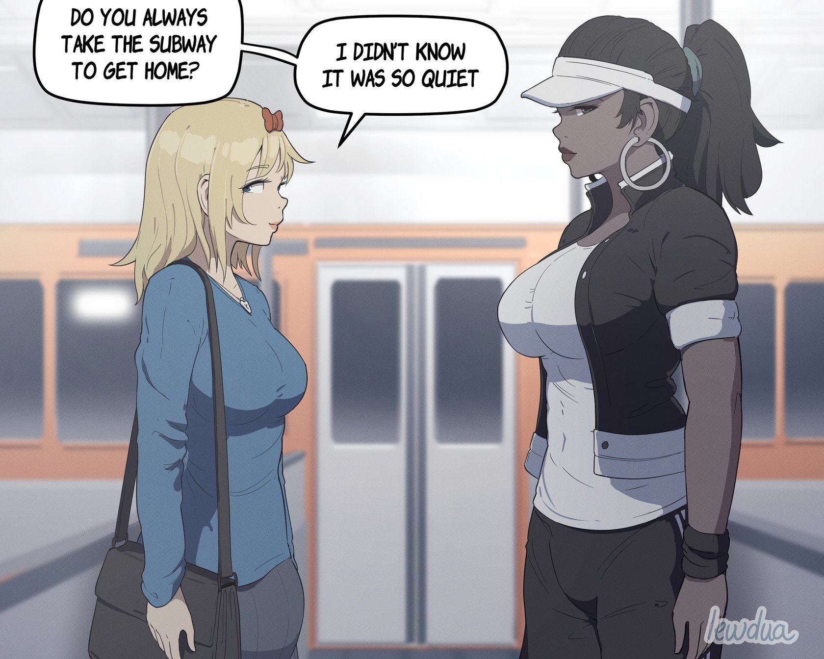Nessie and Valerie in the Subway comic porn - HD Porn Comics