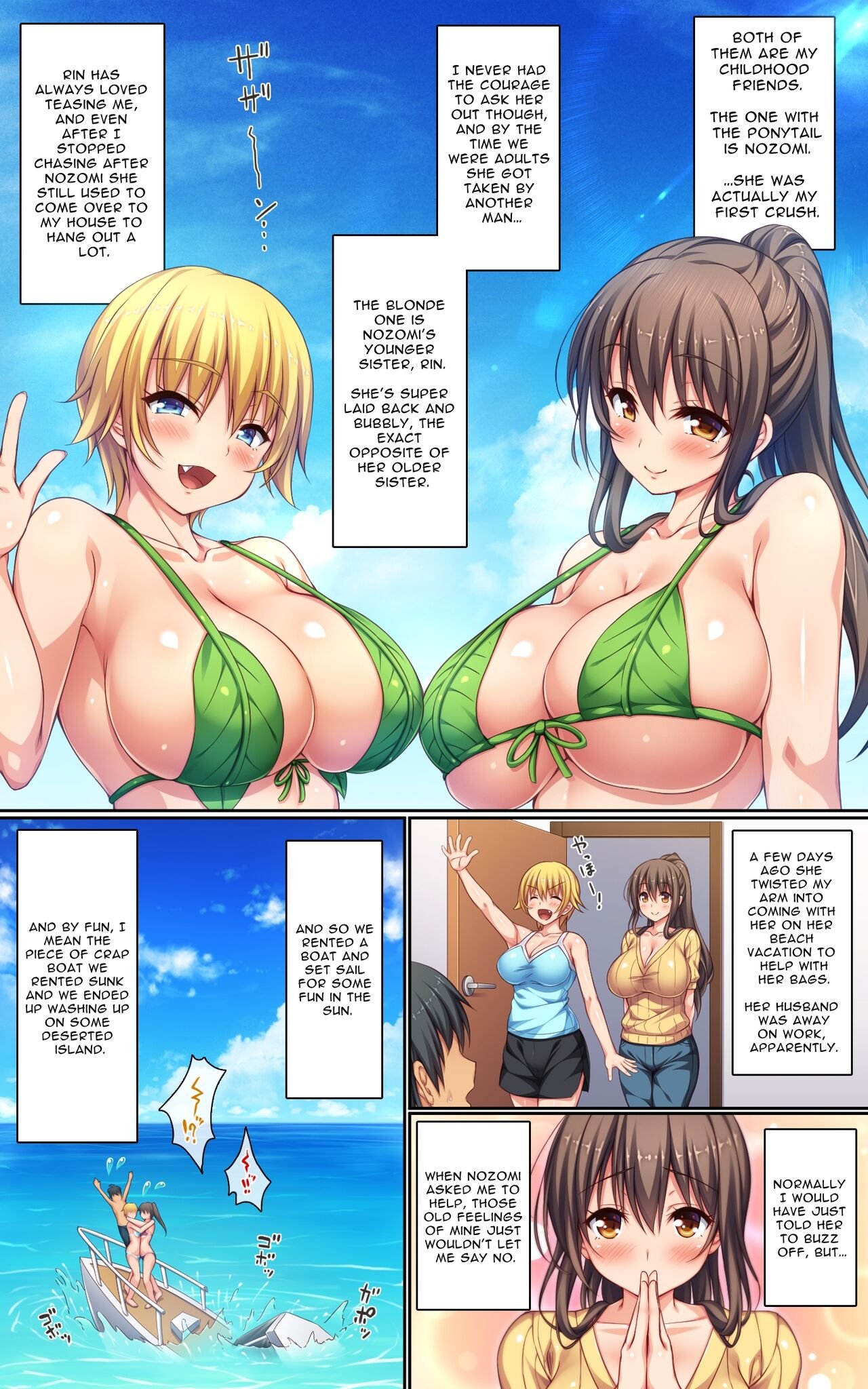 Husband and Wife Roleplay and Flirty Dirty Sex on an Uninhabited Island with Two Busty Married Sisters comic porn HD Porn Comics pic