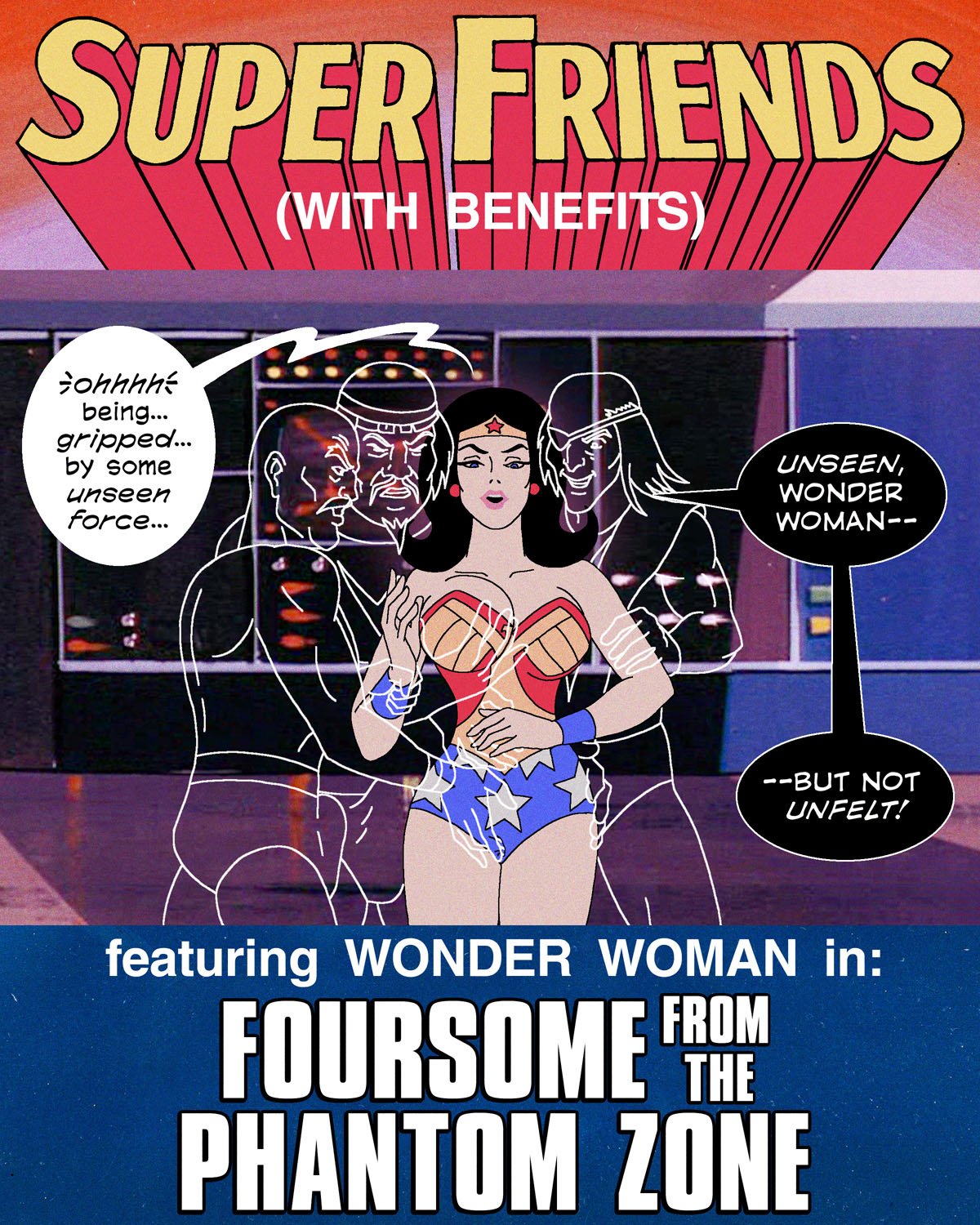 Cartoon Foursome - Super Friends: Foursome from the Phantom Zone comic porn - HD Porn Comics
