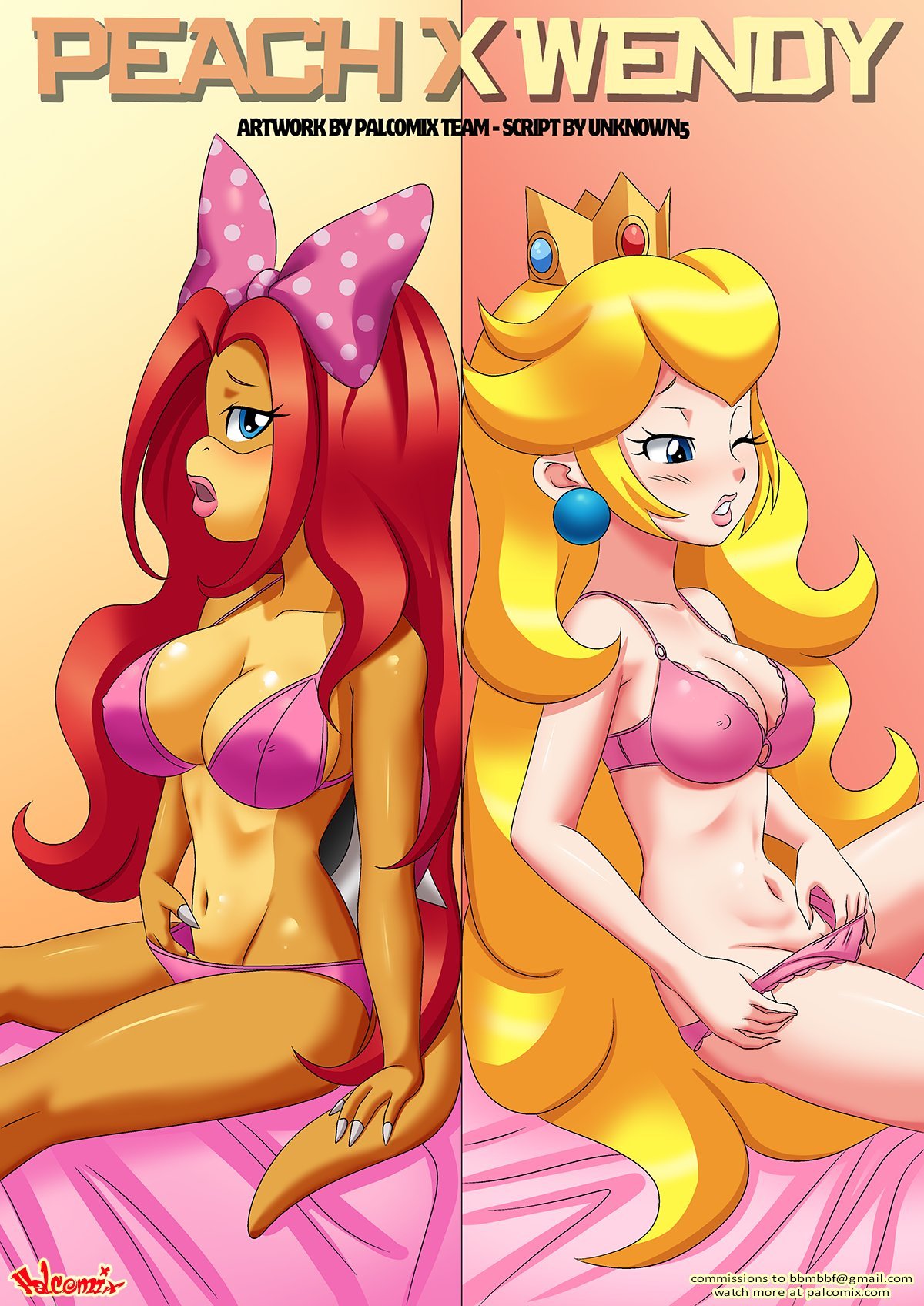 Horny Lesbian Princess Peach Pregnant - Peach X Wendy 1 e 2 comic porn - HD Porn Comics