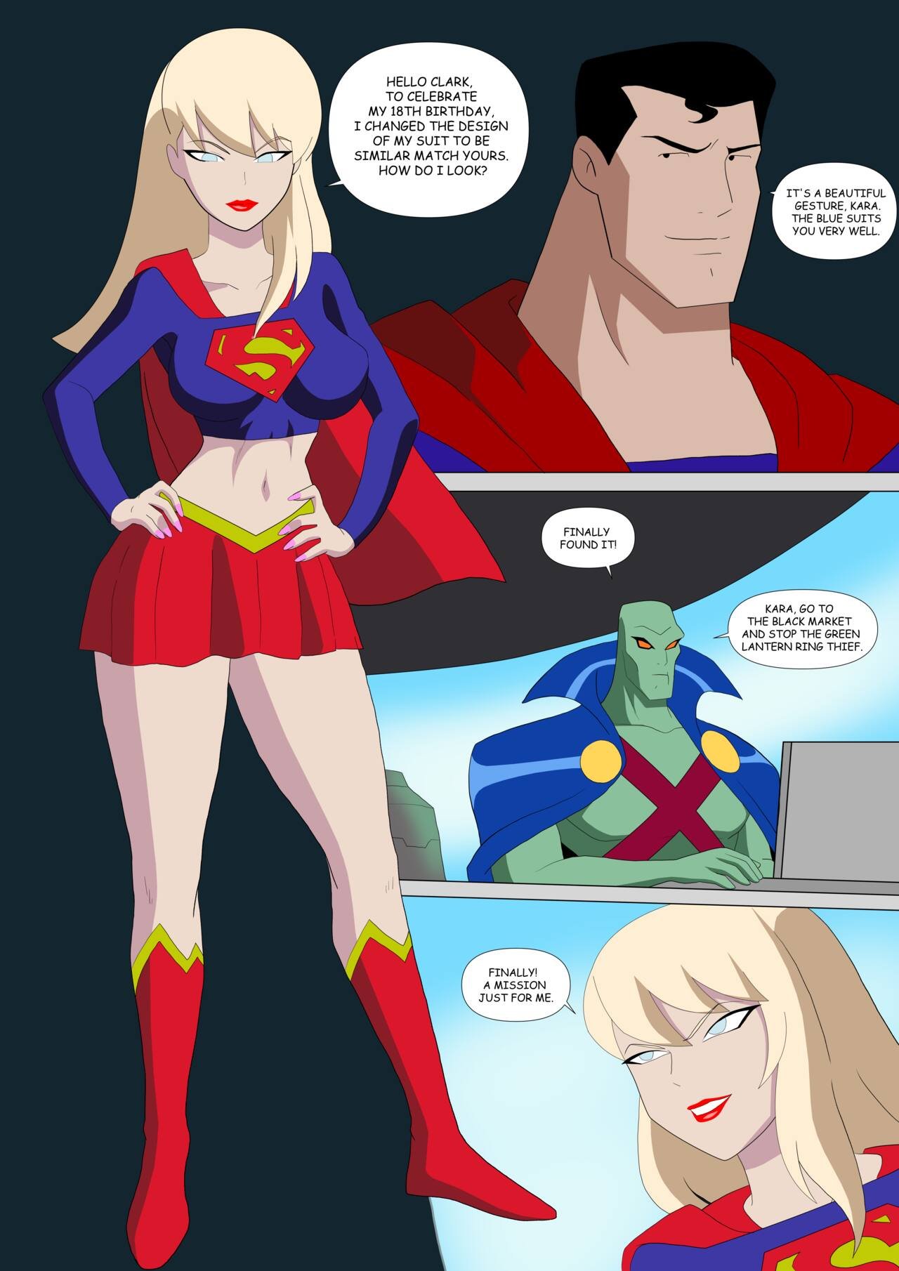 Wonder Woman Shemale Footjob - Supergirl X Wonder Woman comic porn | HD Porn Comics